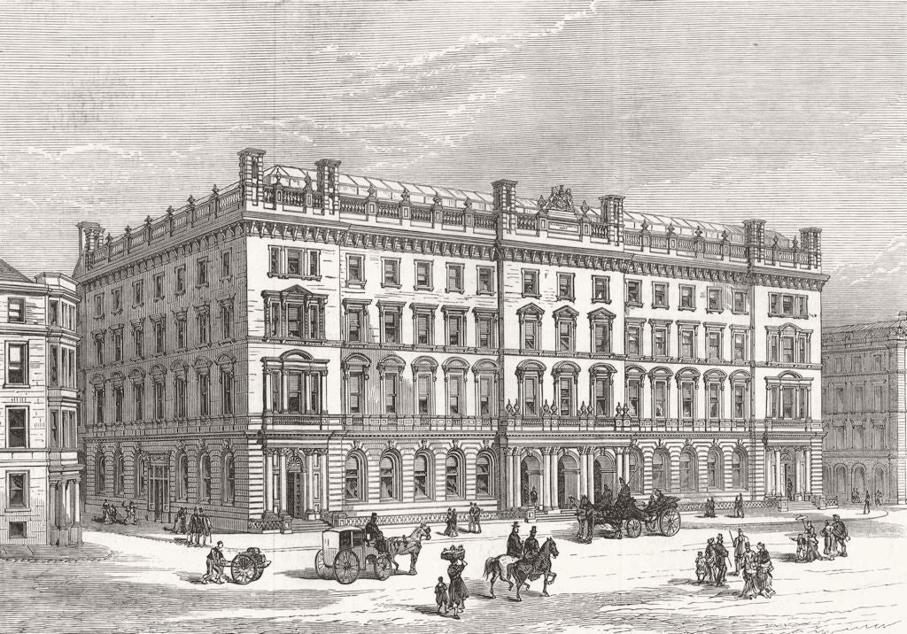 SCOTLAND. proposed new post-office building, Glasgow 1876 old antique print